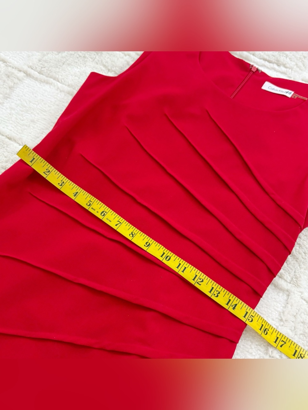 Calvin Klein Sleeveless Red Sheath Dress 6 - Picture 11 of 12